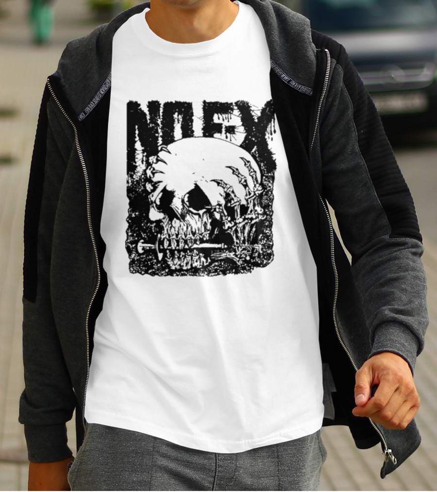 NOFX OG Skull With Skeleton Hand And Screwdriver T-Shirt