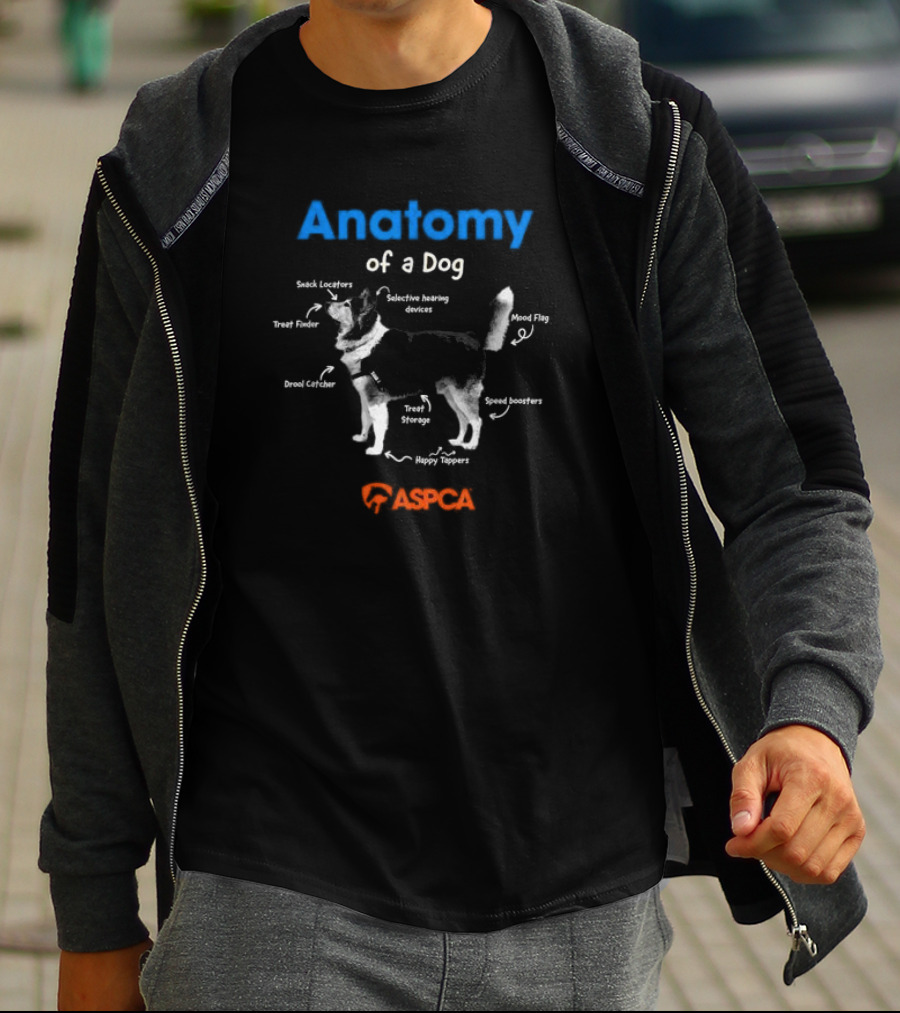 Anatomy Of A Dog ASPCA Snack Locators Selective Hearing Devices Mood Flag Treat Finder Drool Catcher Treat Storage Happy Tappers Speed Boosters T-Shirt
