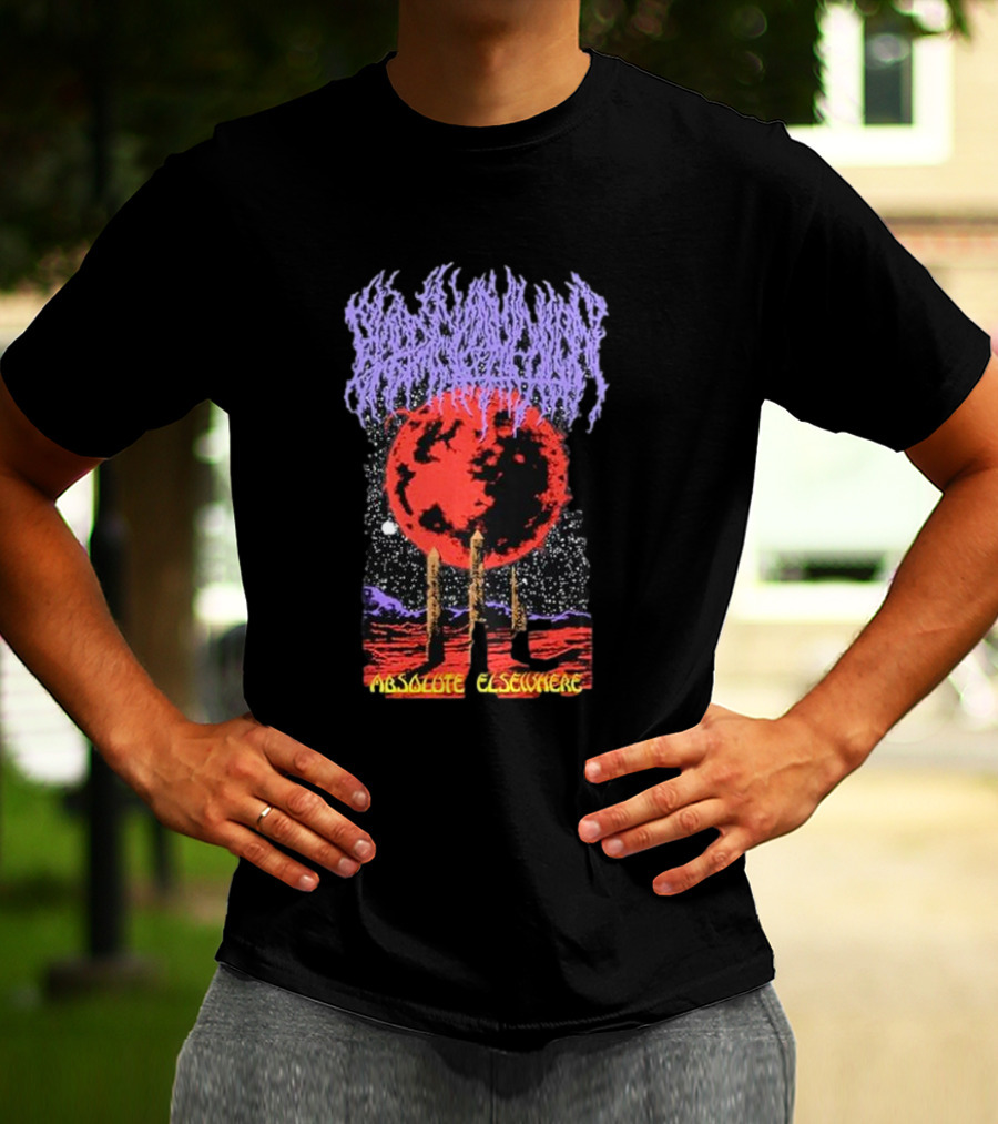 Blood Incantation Absolute Elsewhere All Life Is Temporary Moon And Cosmic Landscape T-Shirt