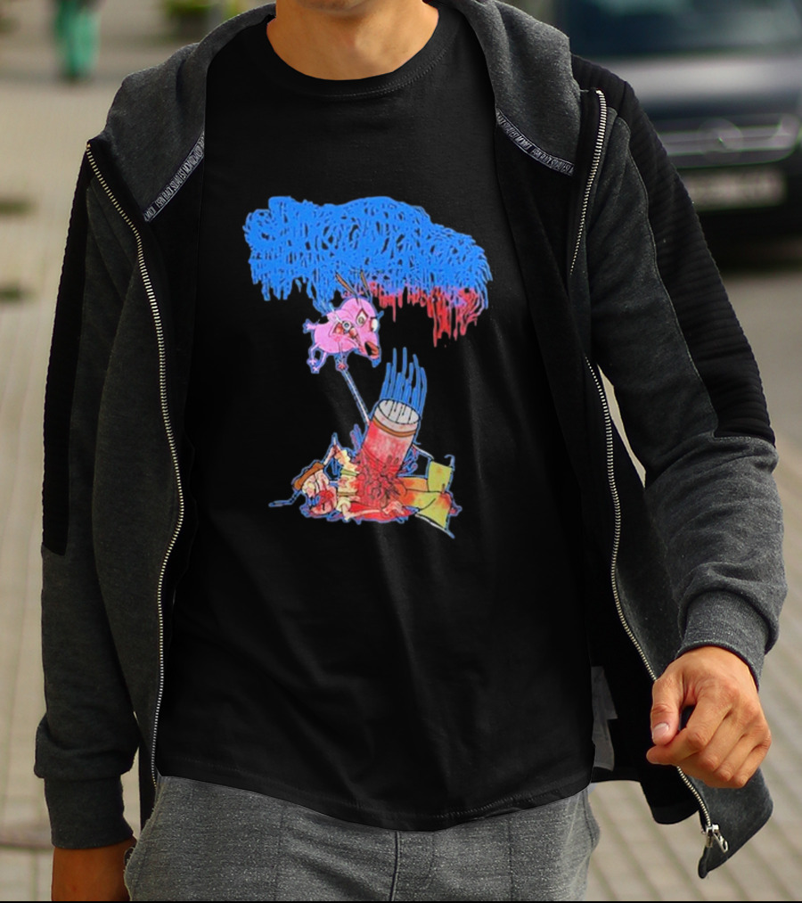 Moribund Art Sanguisugabogg Stupid Dog Psychedelic Cartoon Chaos T-Shirt