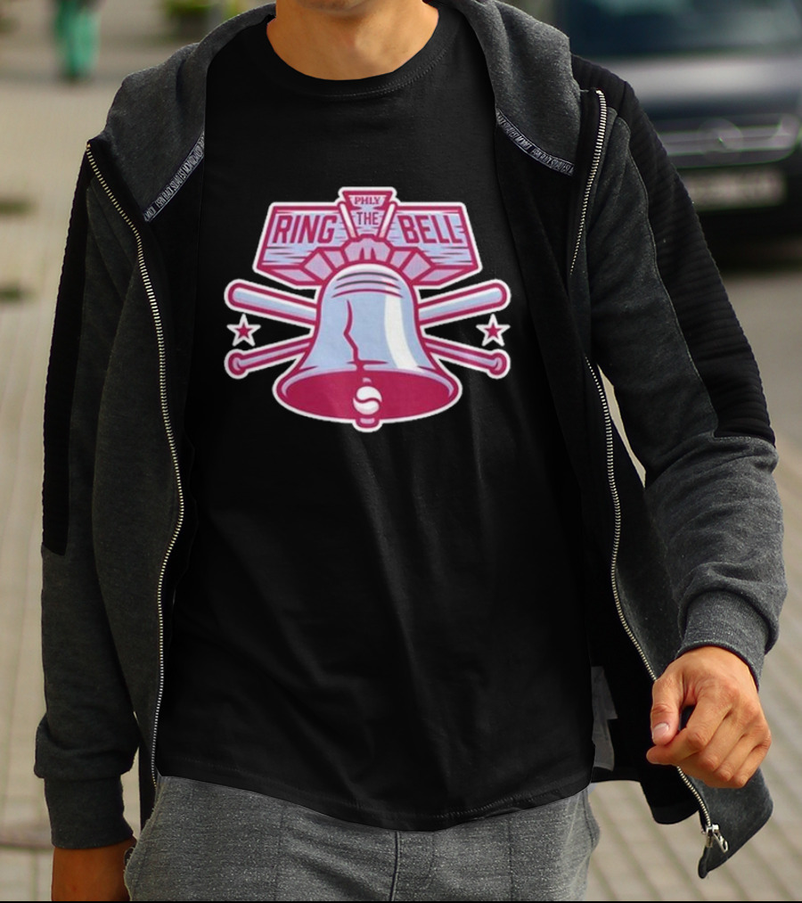 Philly Ring The Bell Baseball Icon With Crossed Bats And Stars T-Shirt