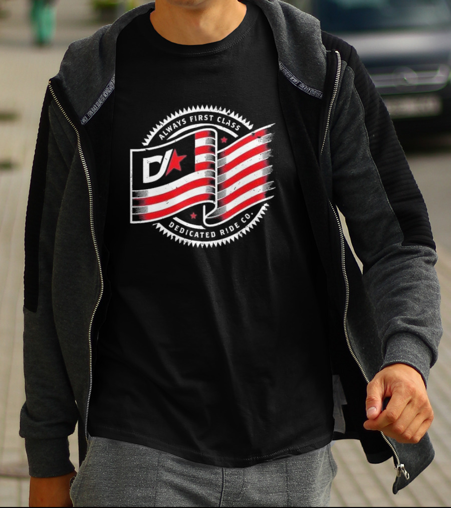 Always First Class DJ Star And Stripes Dedicated Ride Co T-Shirt
