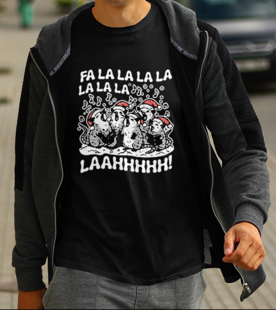Fa La La La La La La La La Opossums Christmas Caroling LAAHHHHH T-Shirt