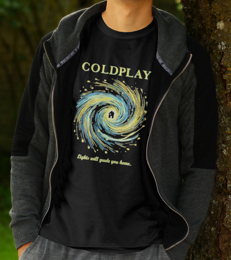 COLDPLAY Lights Will Guide You Home Swirling Universe T-Shirt