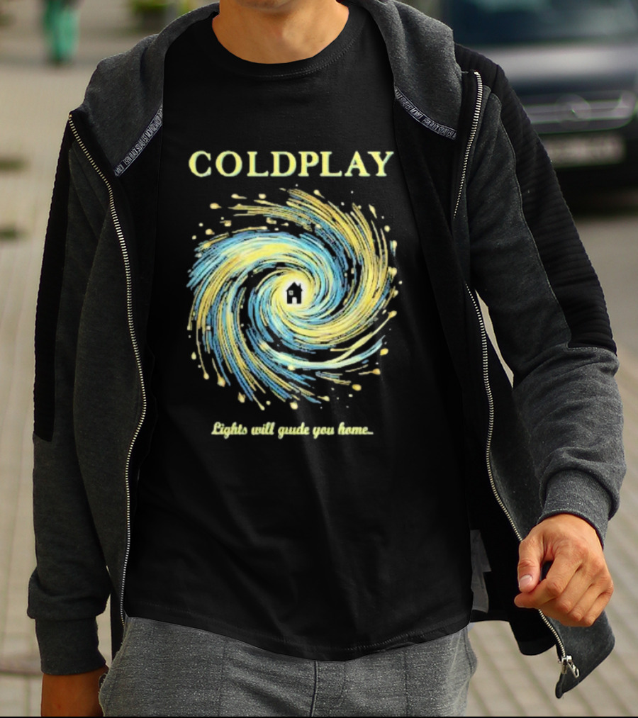 COLDPLAY Lights Will Guide You Home Swirling Universe T-Shirt