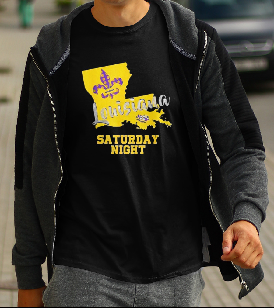 Louisiana Saturday Night LSU Tigers Fleur De Lis T-Shirt