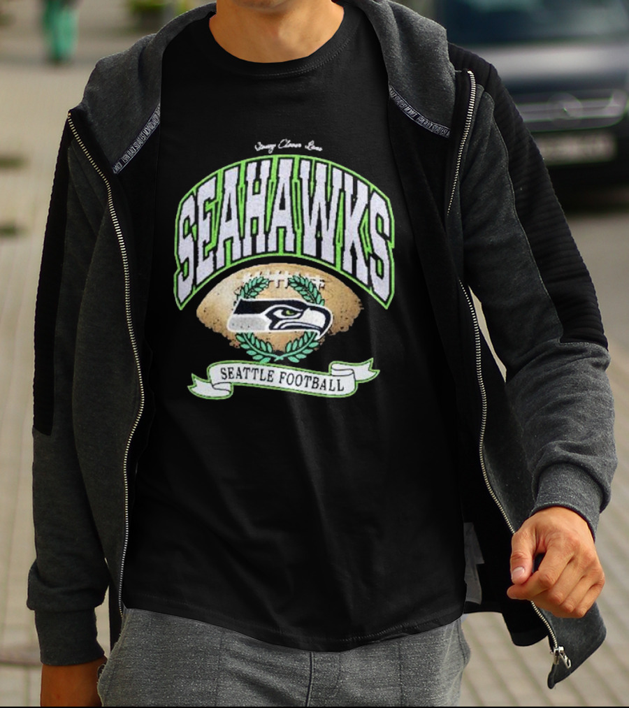 Stoney Clover Lane X 47 Seattle Seahawks Glitter Rocker Vintage Football T-Shirt