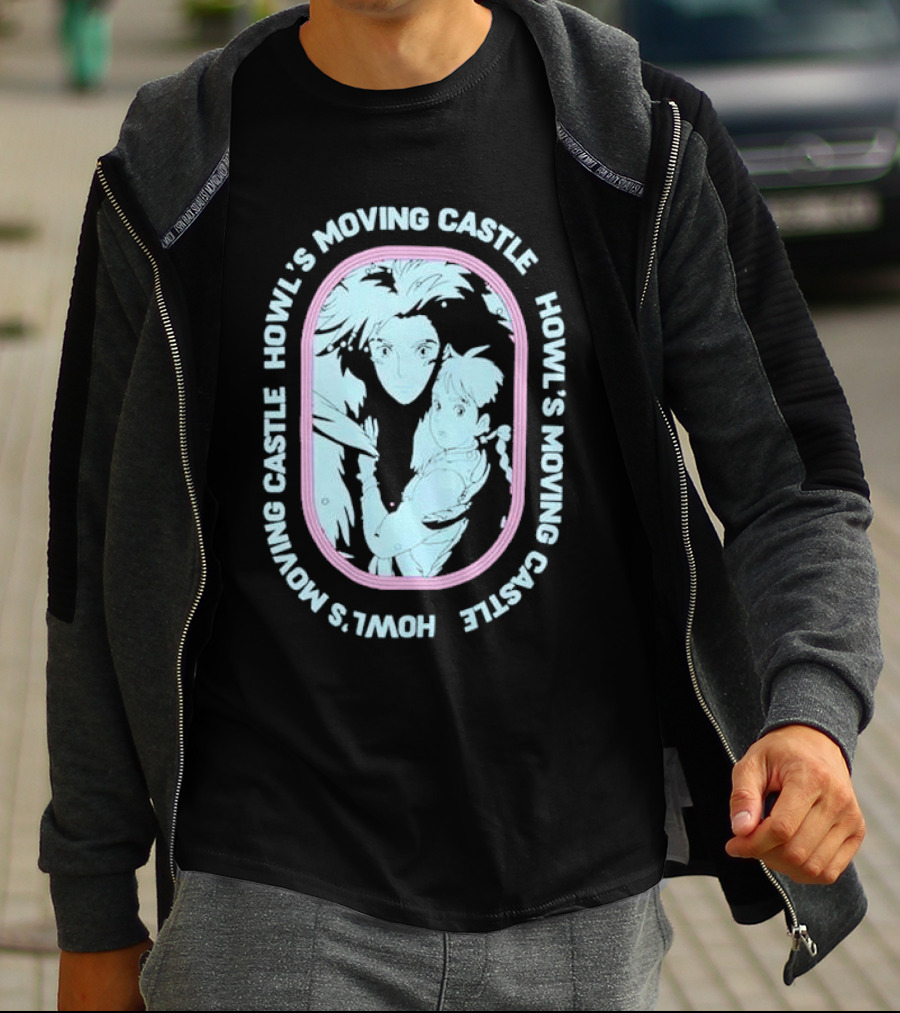 Howl’s Moving Castle Howl And Sophie Oval Embrace Studio Ghibli T-Shirt