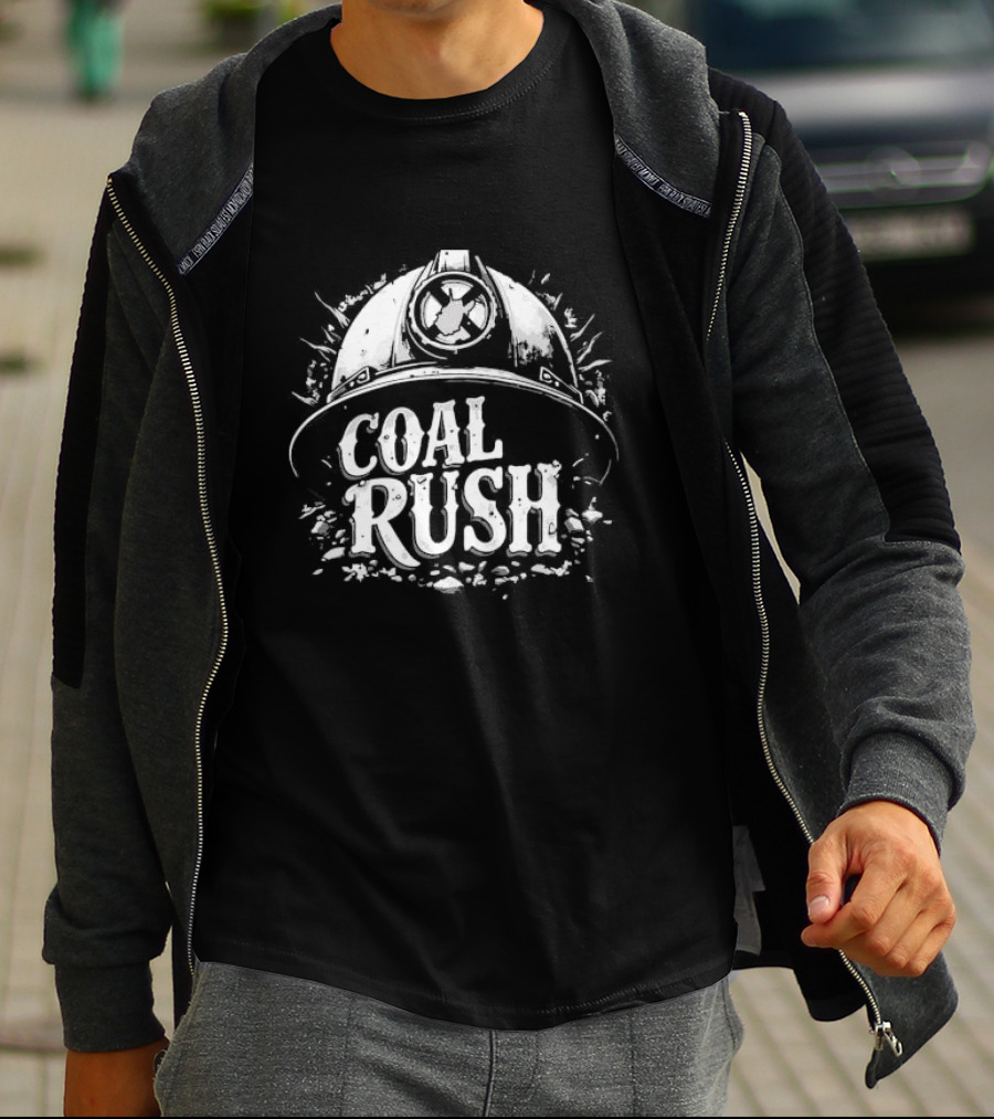 West Virginia Coal Rush Miner Helmet T-Shirt