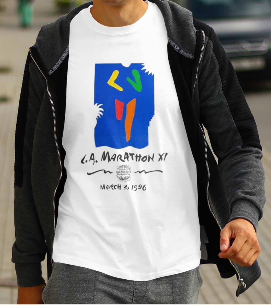 L.A. Marathon XI March 3, 1996 Los Angeles Marathon 90s Race Racer Comfort T-Shirt