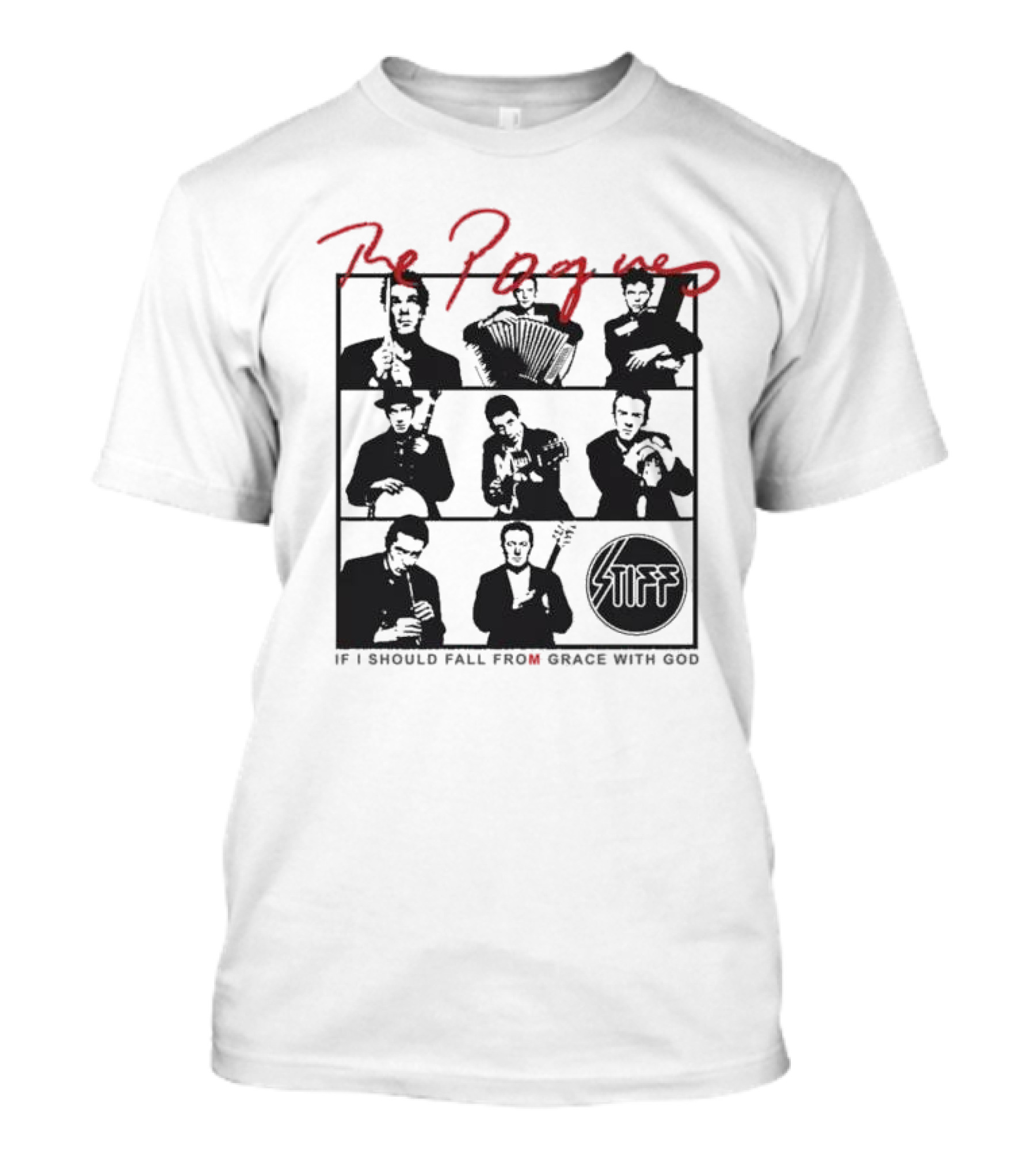 The Pogues If I Should Fall From Grace With God Stiff Records T-Shirt