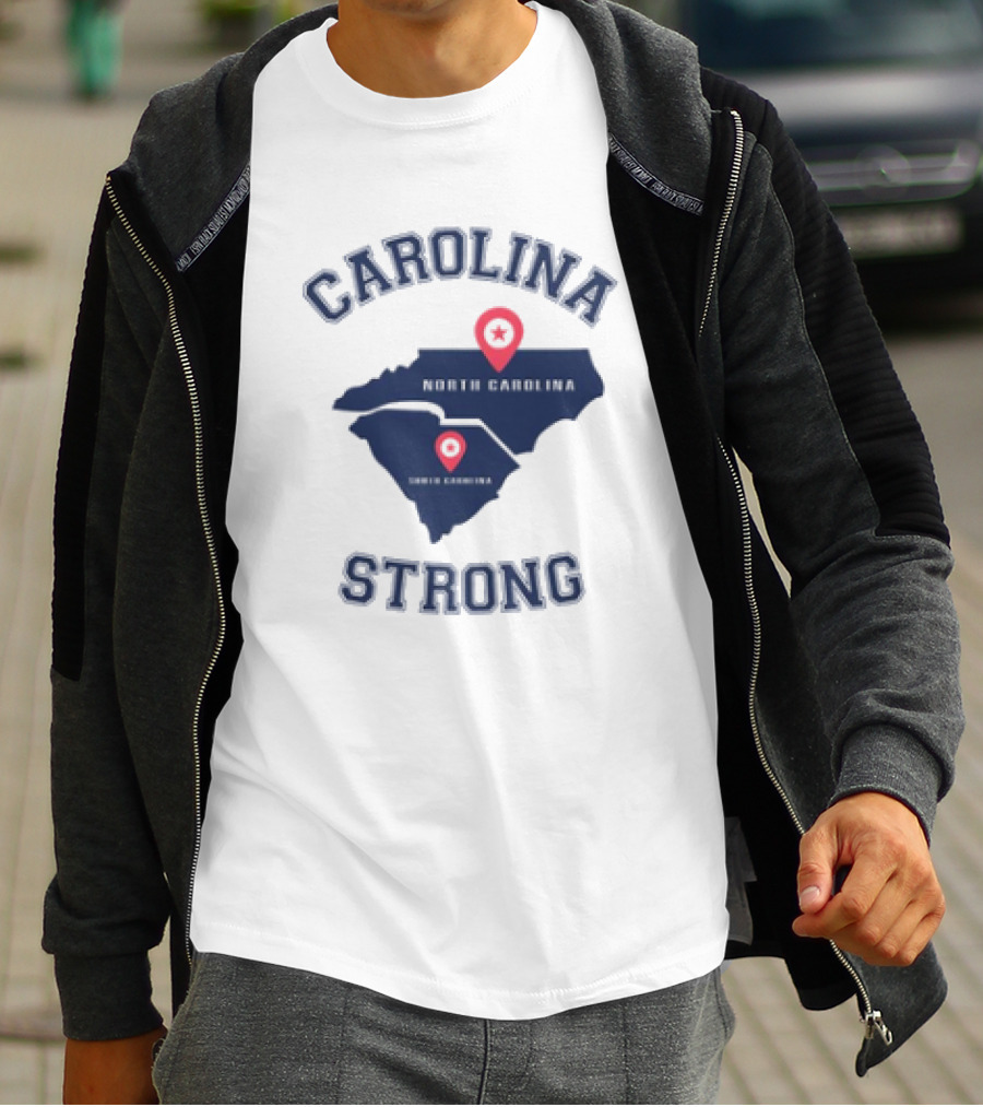 Carolina Strong North Carolina South Carolina Map T-Shirt