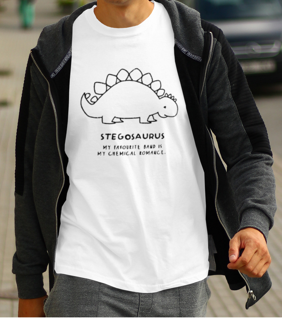 Stegosaurus My Favourite Band Is My Chemical Romance T-Shirt