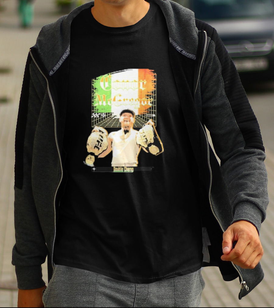 Conor McGregor Double Champ UFC Belt Irish Flag T-Shirt