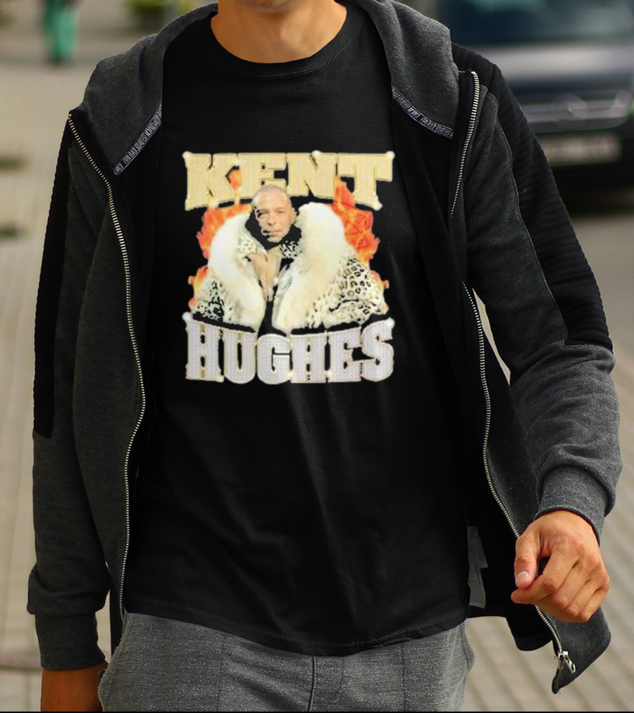 Kent Hughes Fur Coat With Flames T-Shirt