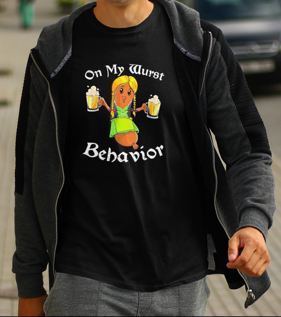 On My Wurst Behavior Oktoberfest German Beer Sausage Girl T-Shirt