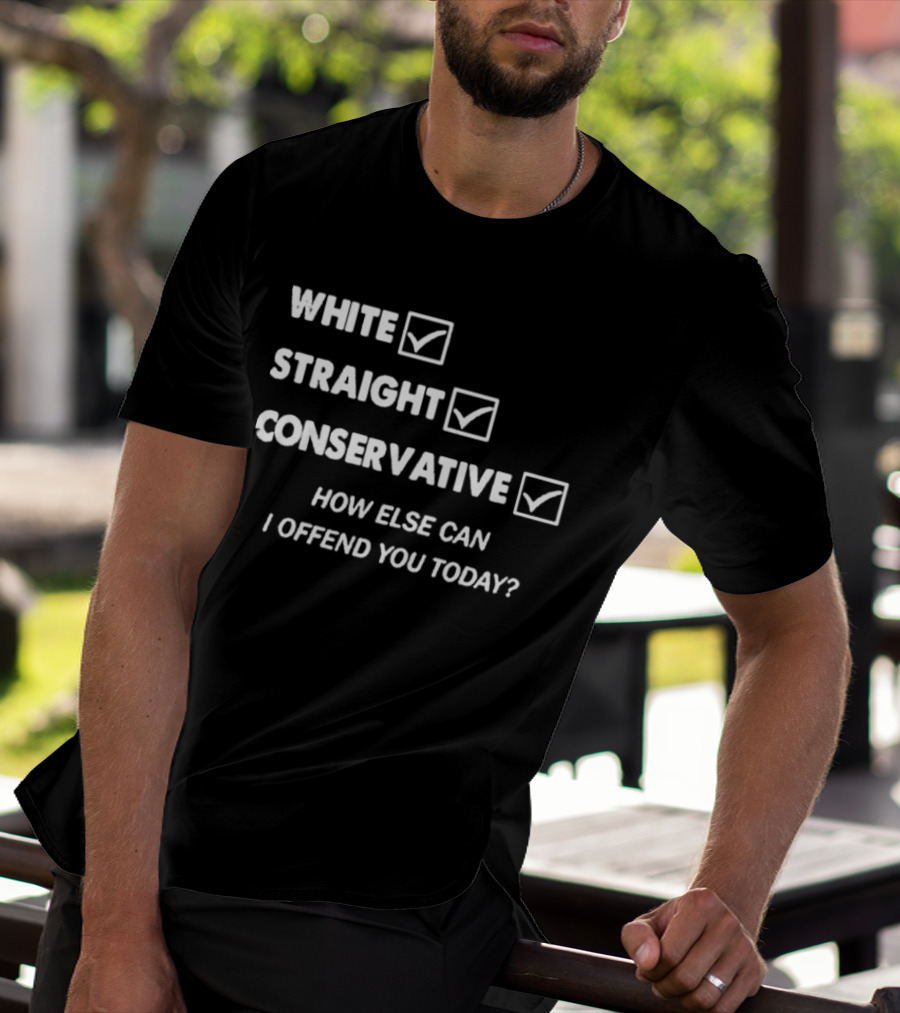 White Straight Conservative How Else Can I Offend You Today T-Shirt