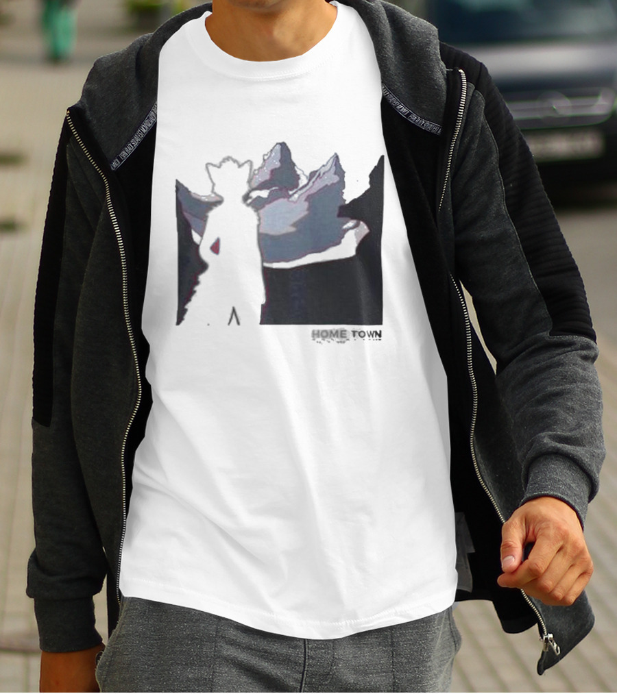 The Fox Nest Store Home Town Silhouette With Mountains Background T-Shirt