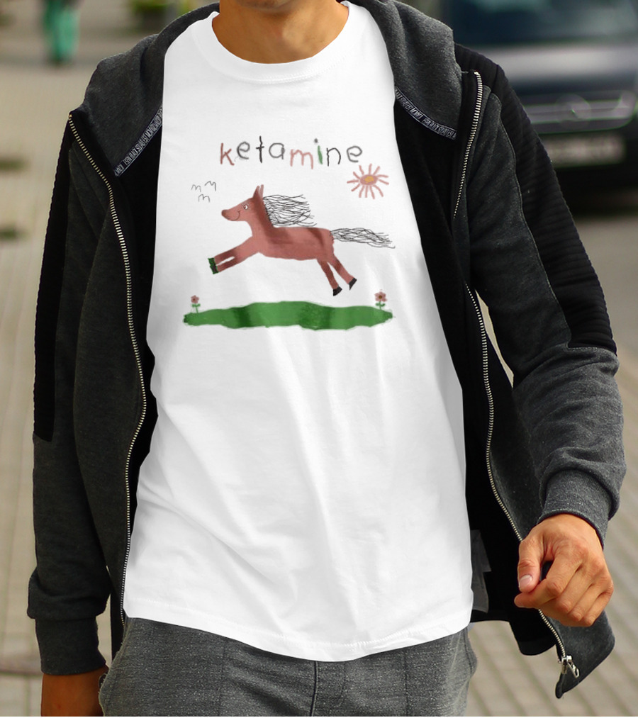 Ketamine Horse Meme With Sun And Grass T-Shirt