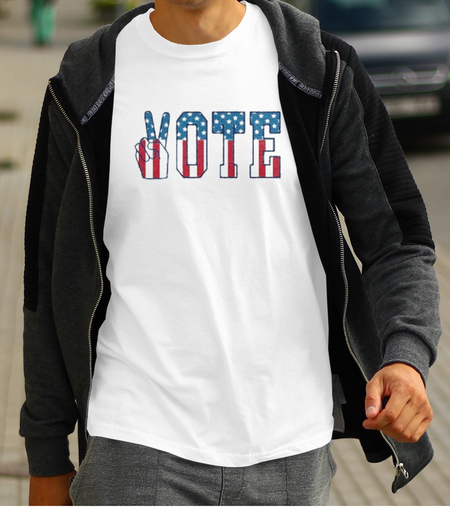 Stars And Stripes Peace Hand Vote T-Shirt