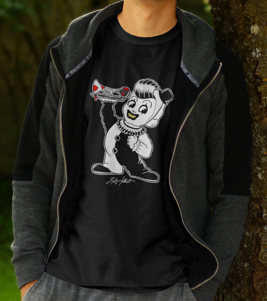 Lucky Hellcat Big Boy Creepy Clown With Chainsaw T-Shirt