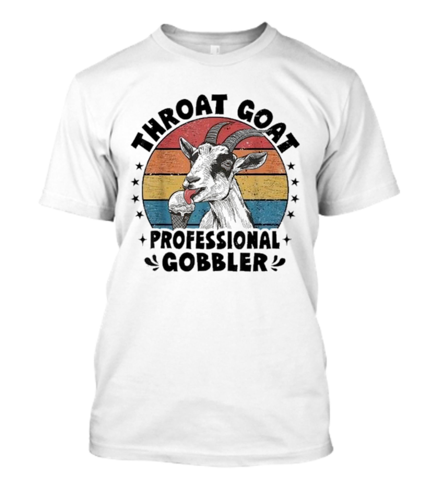 Throat Goat Professional Gobbler Retro Vintage Goat Eating Ice Cream T-Shirt