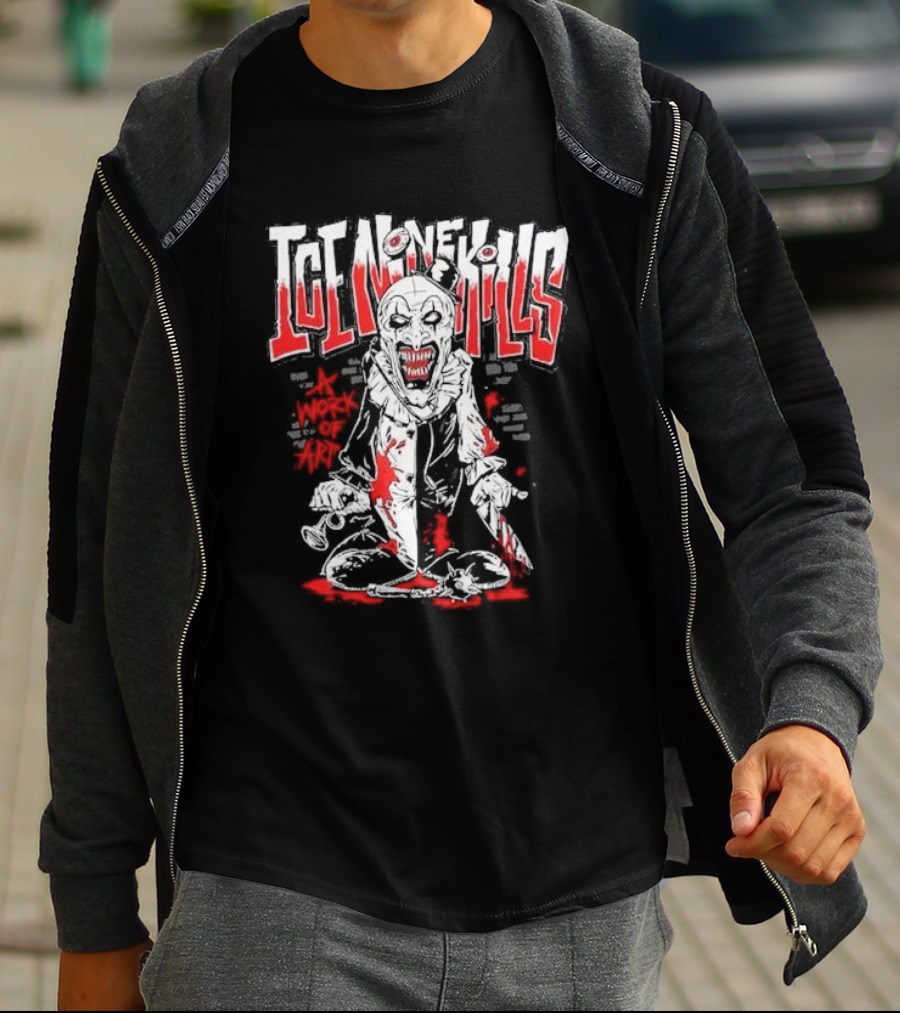 Ice Nine Kills Horror-Themed A Work Of Art Graphic Murder Scene T-Shirt