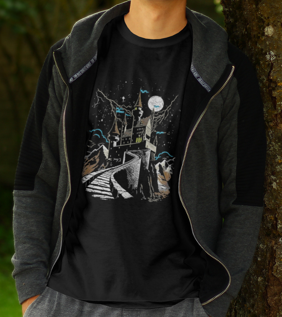 Dark Keep Moonlit Castle Vintage Intotheam T-Shirt