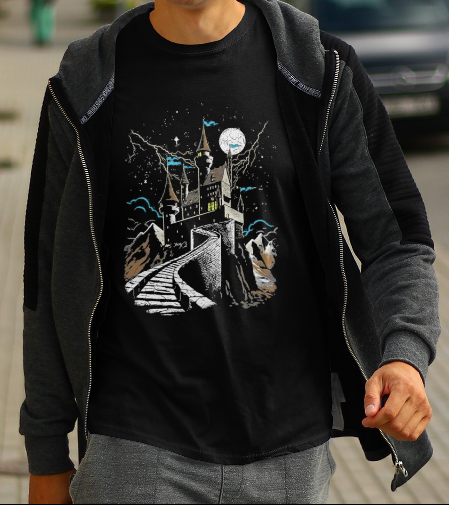 Dark Keep Moonlit Castle Vintage Intotheam T-Shirt