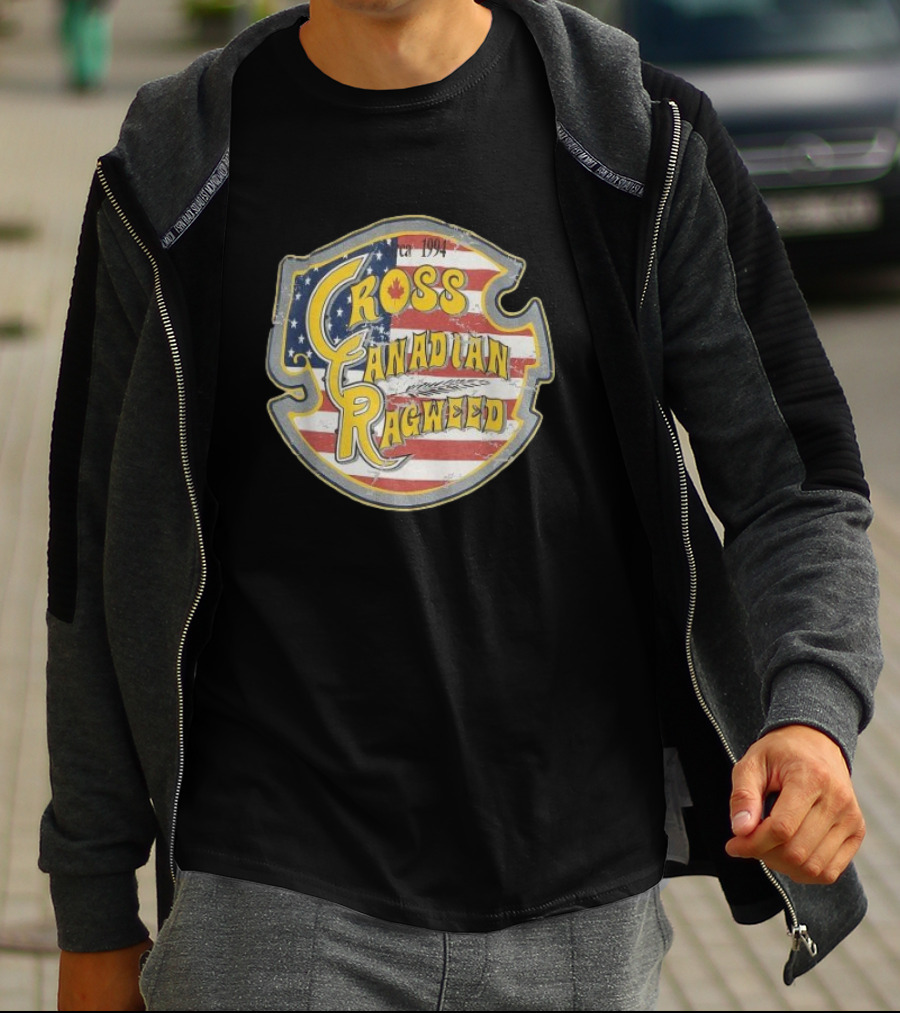 I Miss Ragweed Cross Canadian Ragweed Est 1994 American Flag Canadian Leaf T-Shirt