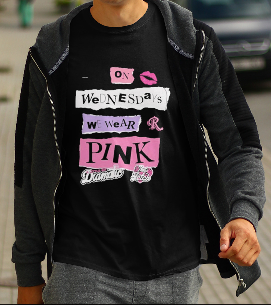 On Wednesdays We Wear Pink Mean Girls Drama Queen Fetch Lips T-Shirt