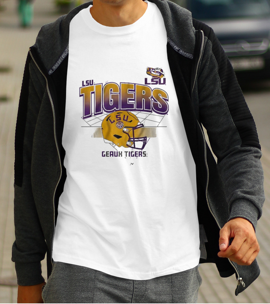 LSU Tigers Geaux Tigers Football Helmet Baton Rouge LA Grid T-Shirt