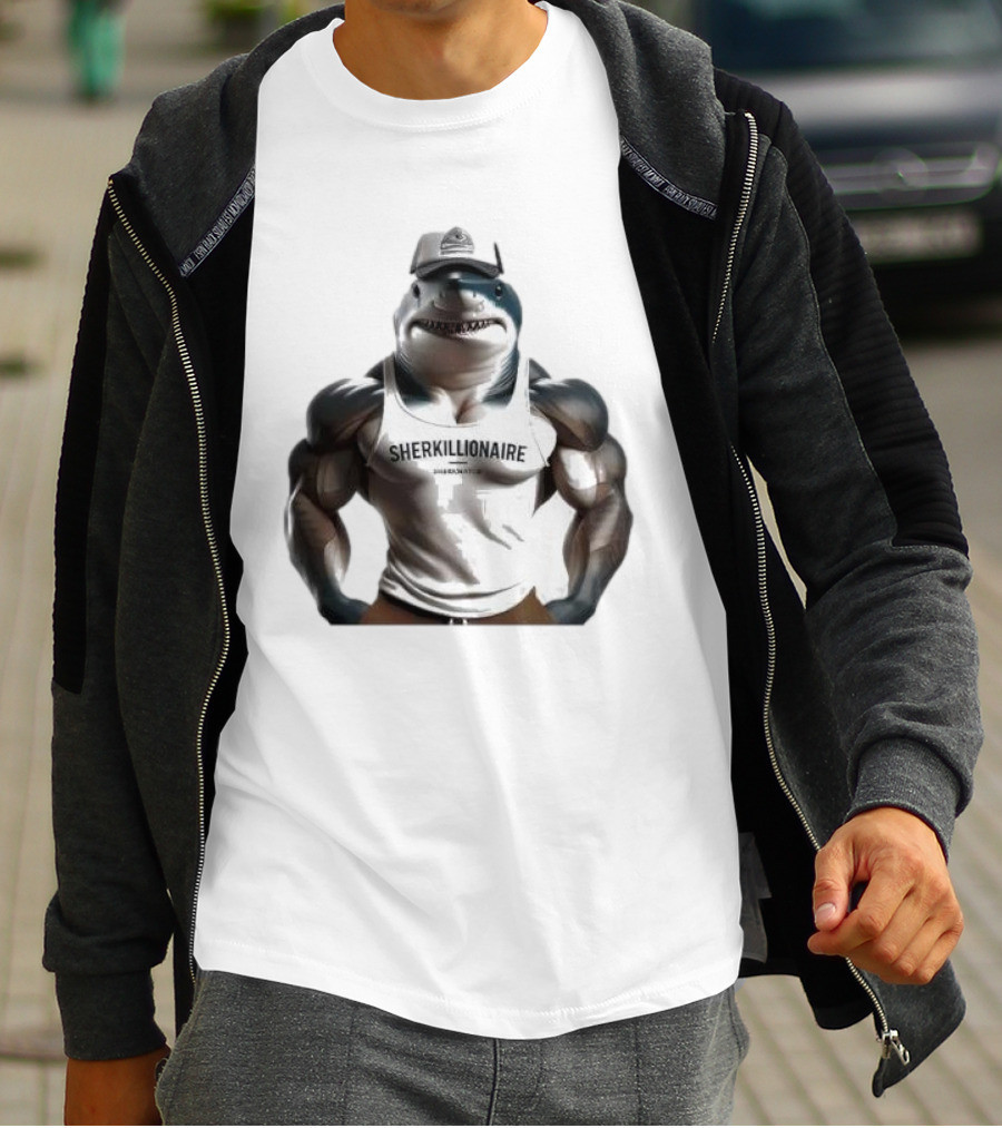 Muscular Shark Sherkillionaire Shirtless Body And Cap T-Shirt