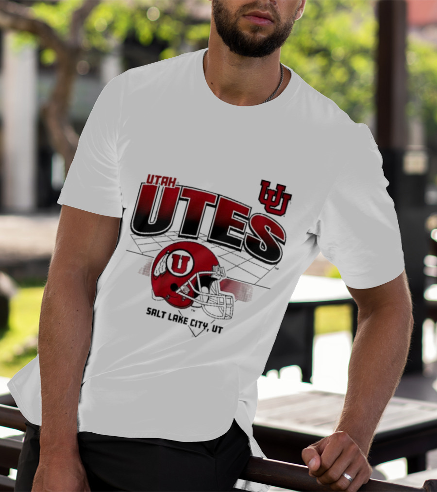 Utah Utes Football Helmet Salt Lake City UT Grid T-Shirt