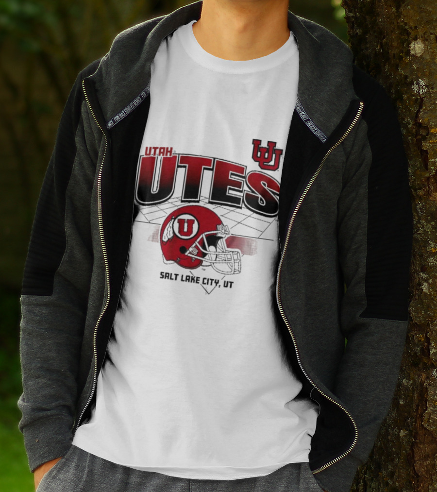 Utah Utes Football Helmet Salt Lake City UT Grid T-Shirt