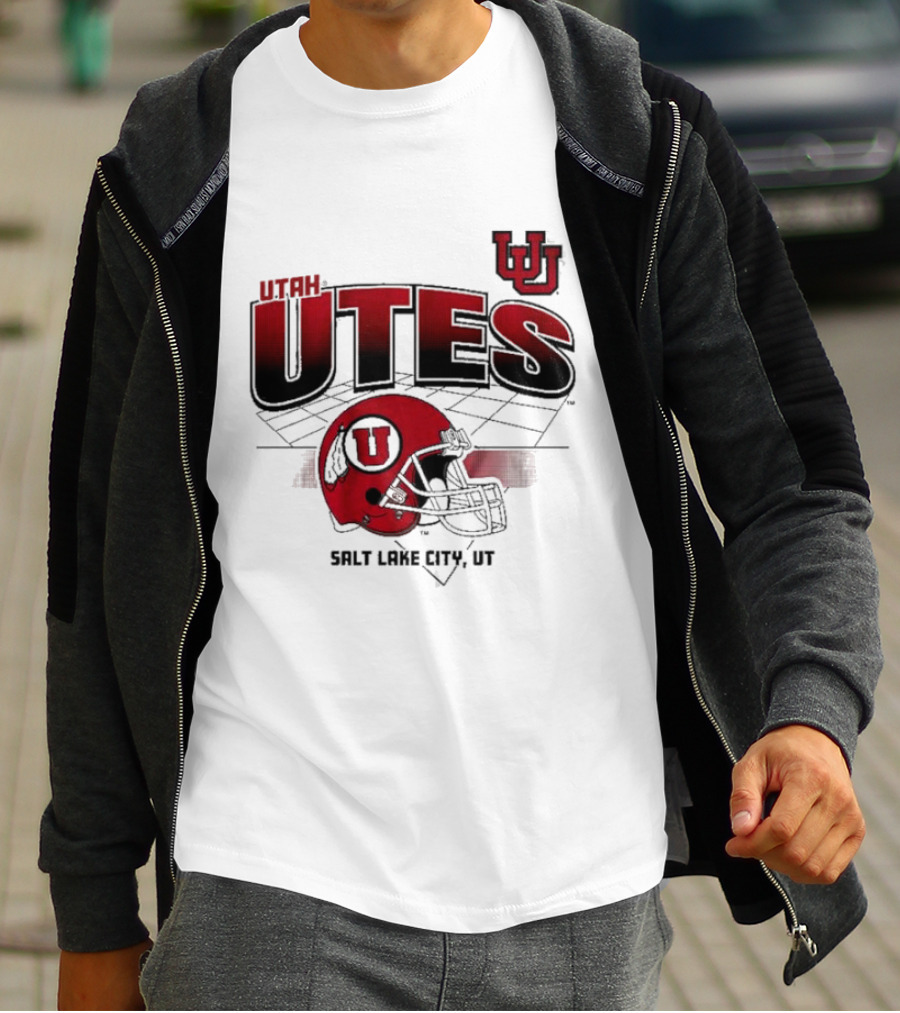 Utah Utes Football Helmet Salt Lake City UT Grid T-Shirt