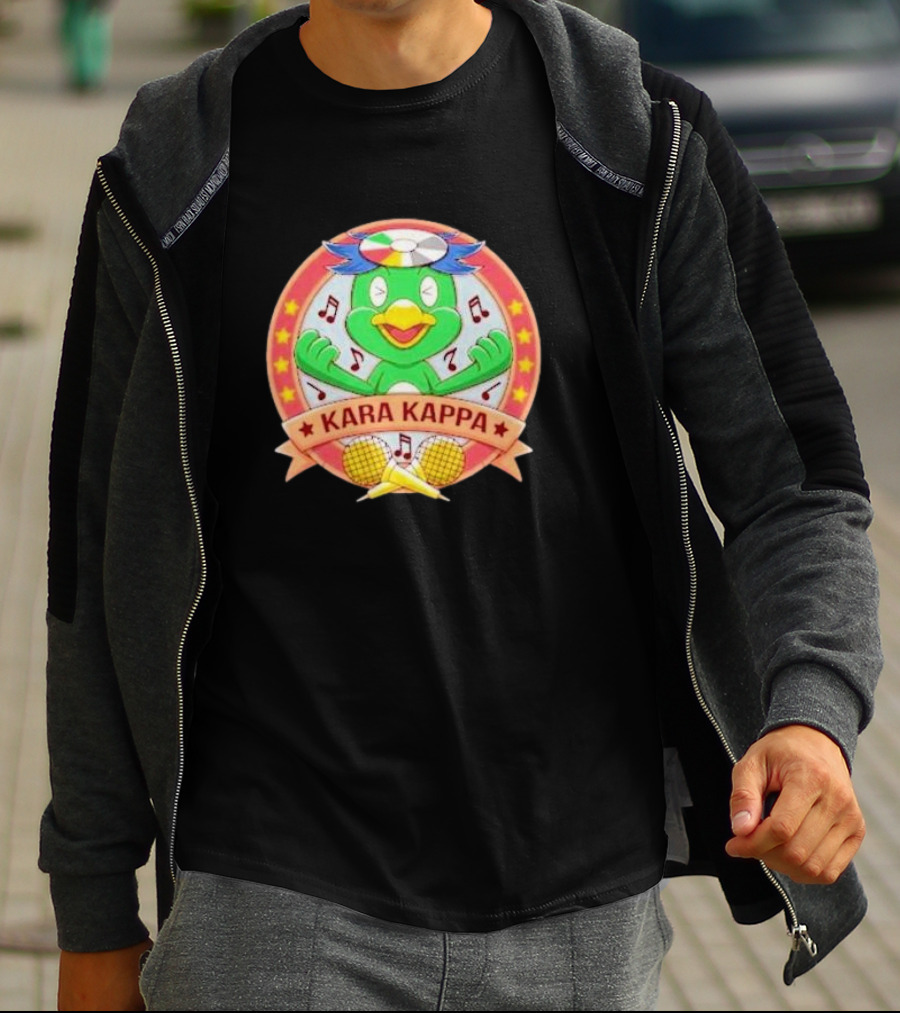 Karaoke Kappa Music Japan Monster Kara Kappa Music Notes Cartoon T-Shirt