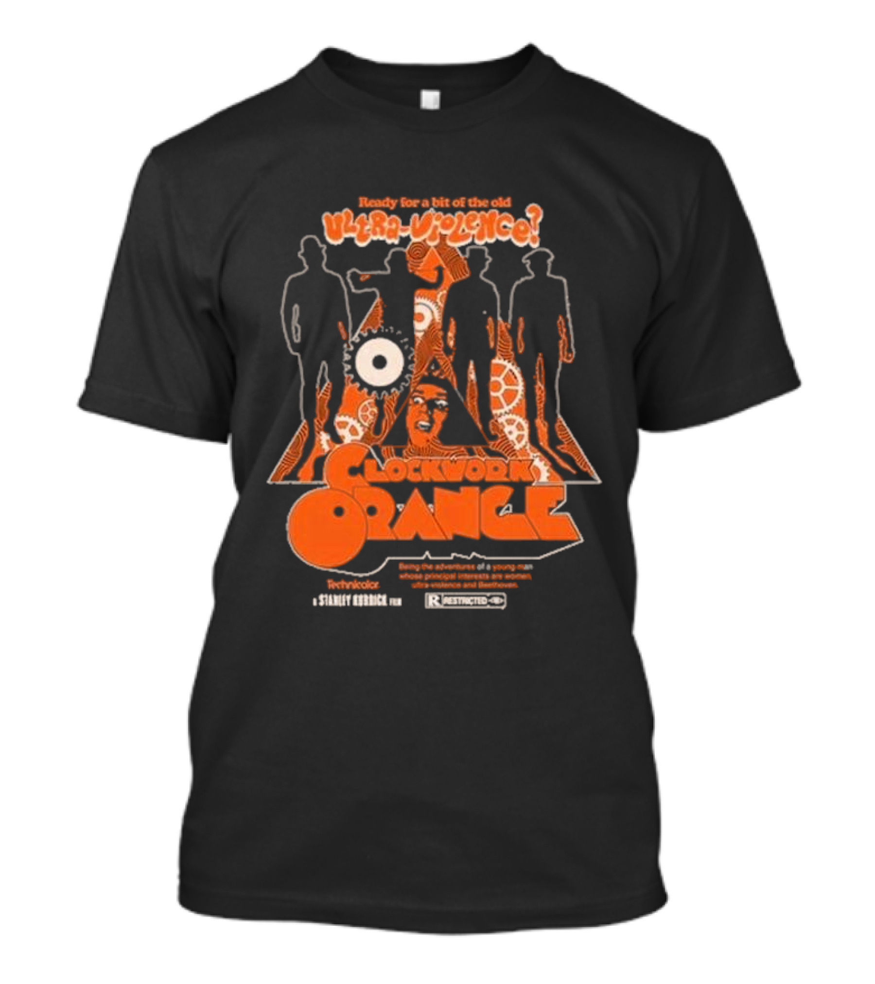 Ready For A Bit Of The Old Ultra-Violence Clockwork Orange Silhouettes Stanley Kubrick Retro Pullover T-Shirt