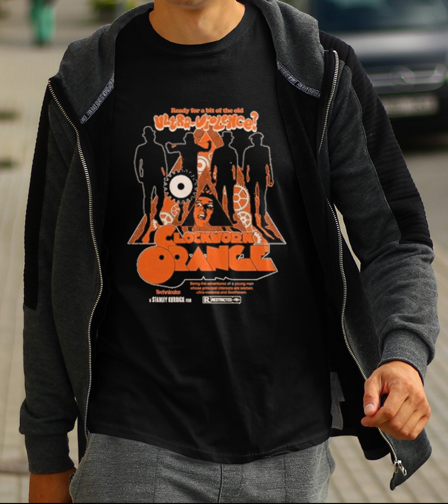 Ready For A Bit Of The Old Ultra-Violence Clockwork Orange Silhouettes Stanley Kubrick Retro Pullover T-Shirt