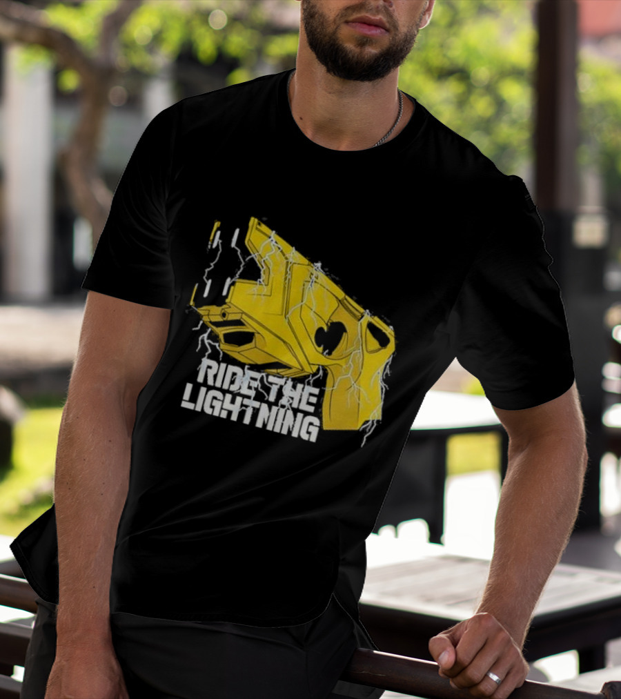 Ride The Lightning CBC Yellow Gun With Electric Bolts T-Shirt
