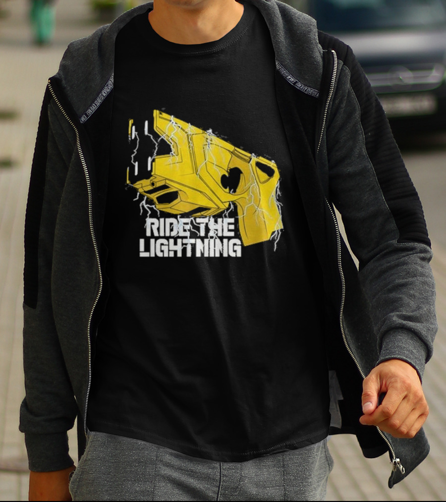 Ride The Lightning CBC Yellow Gun With Electric Bolts T-Shirt