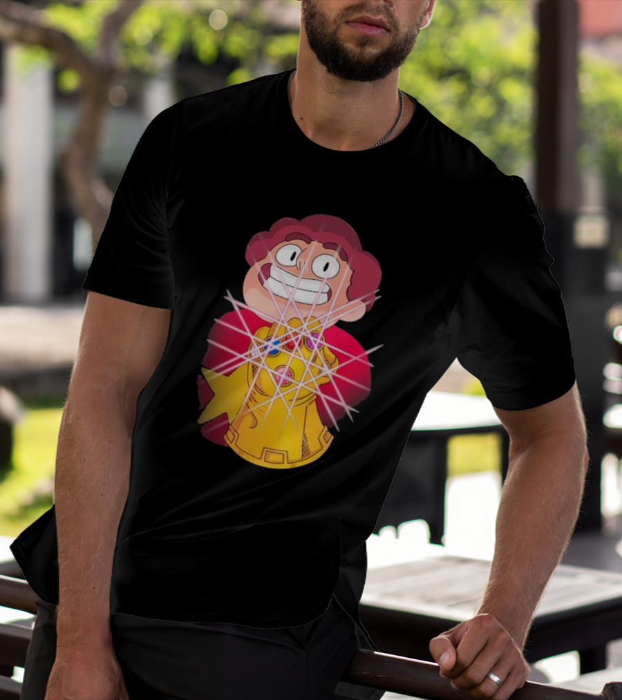 Steven Universe Wearing Infinity Gauntlet With Gems T-Shirt