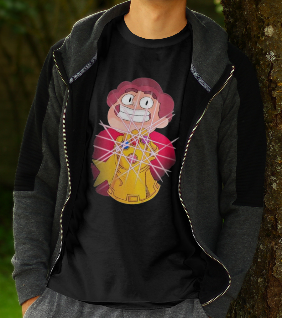 Steven Universe Wearing Infinity Gauntlet With Gems T-Shirt