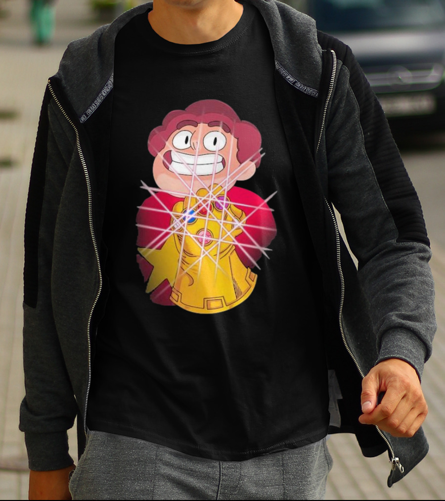 Steven Universe Wearing Infinity Gauntlet With Gems T-Shirt