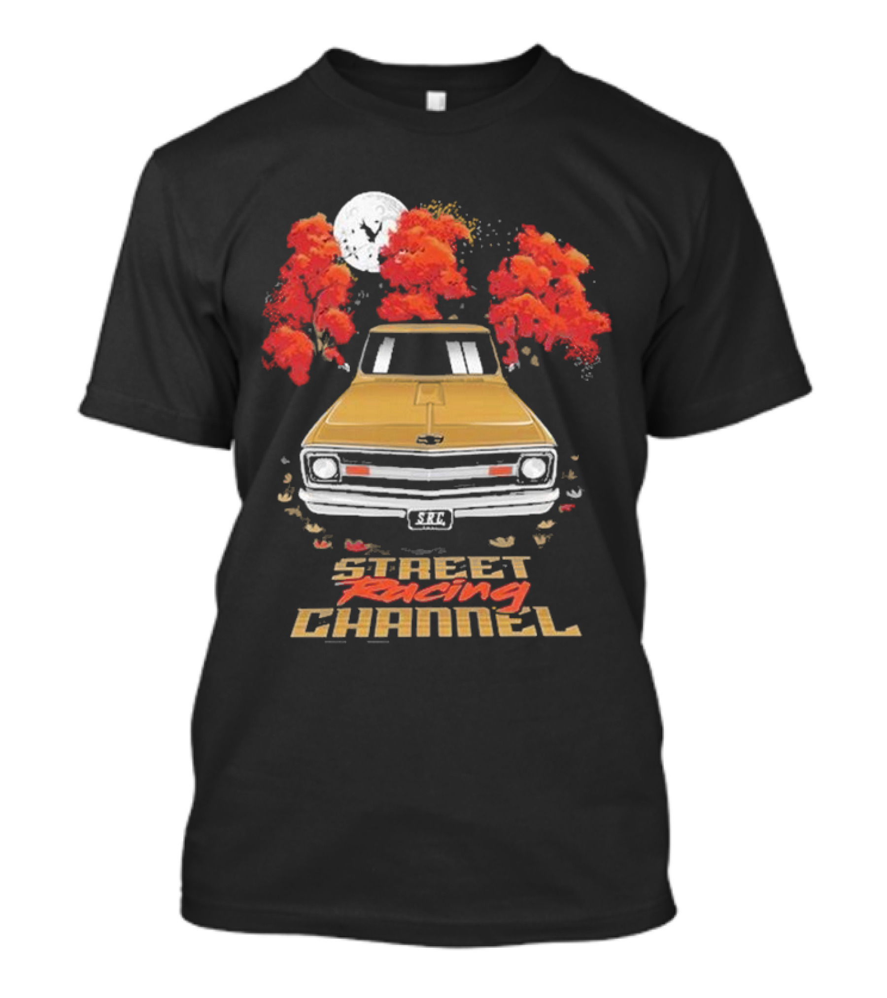 Street Racing Channel Fall Classic Car Autumn Moon T-Shirt