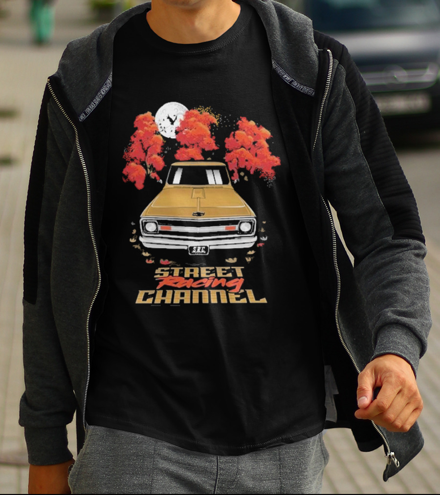Street Racing Channel Fall Classic Car Autumn Moon T-Shirt