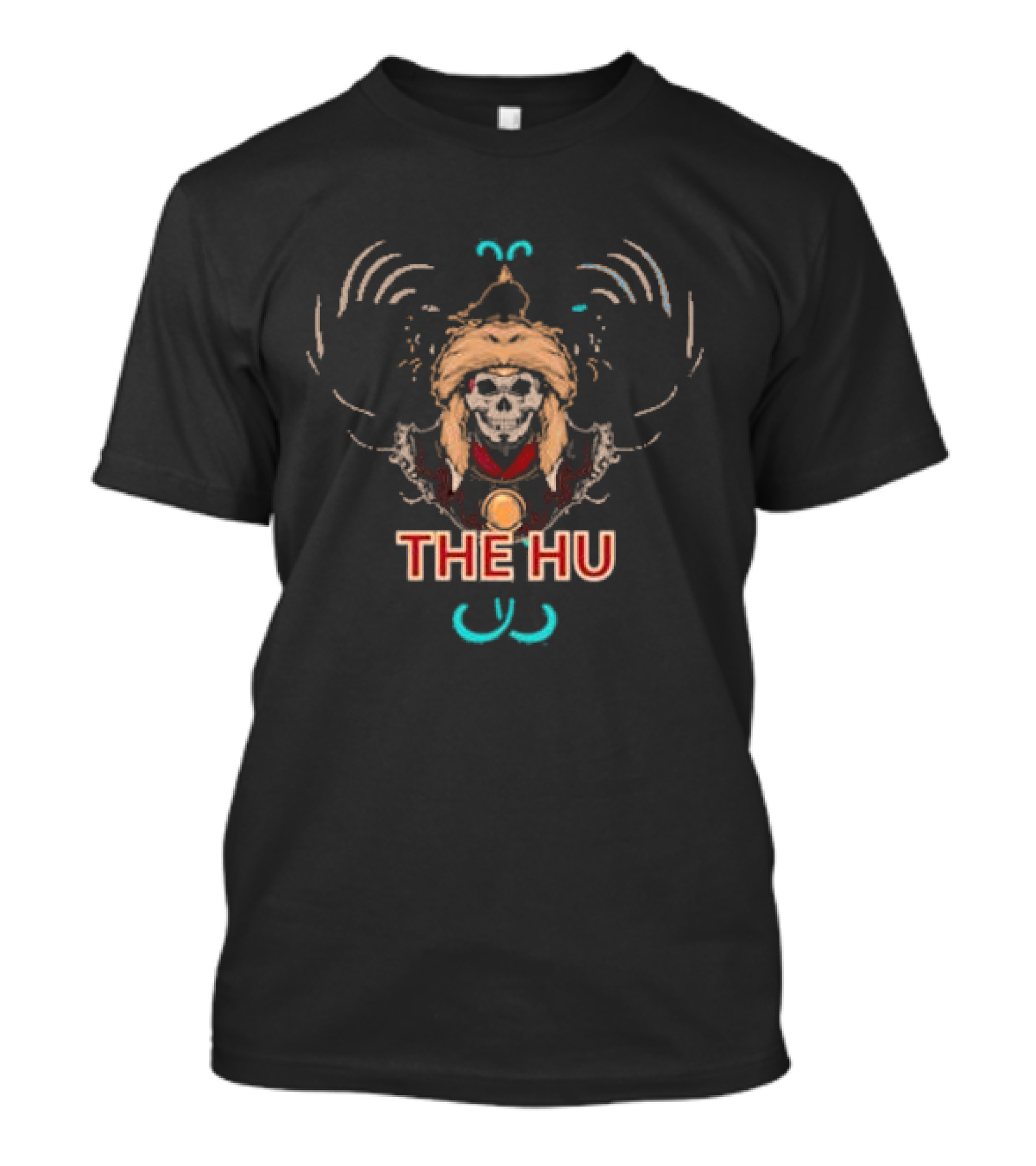 The Hu Skull Design With Mongolian Headdress And Text T-Shirt
