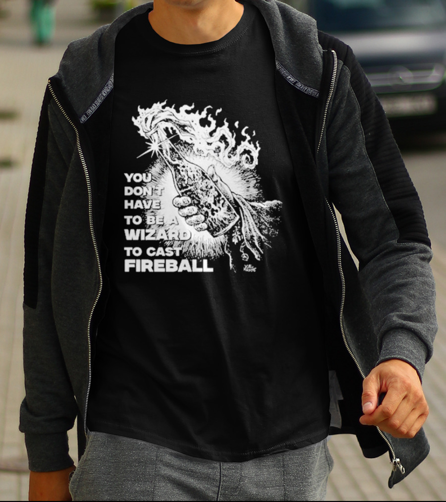 You Don't Have To Be A Wizard To Cast Fireball Diablo Macabre Flame Bottle T-Shirt