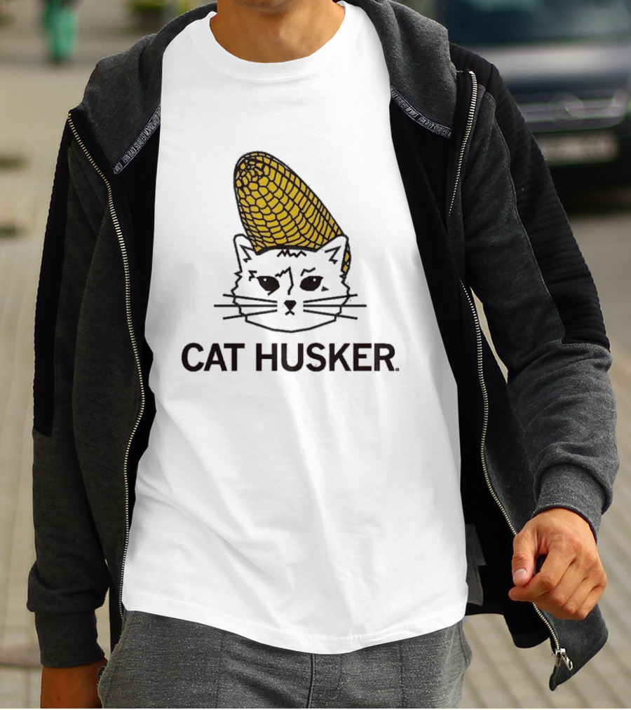 Cat Husker Corn Cat Heavyweight T-Shirt