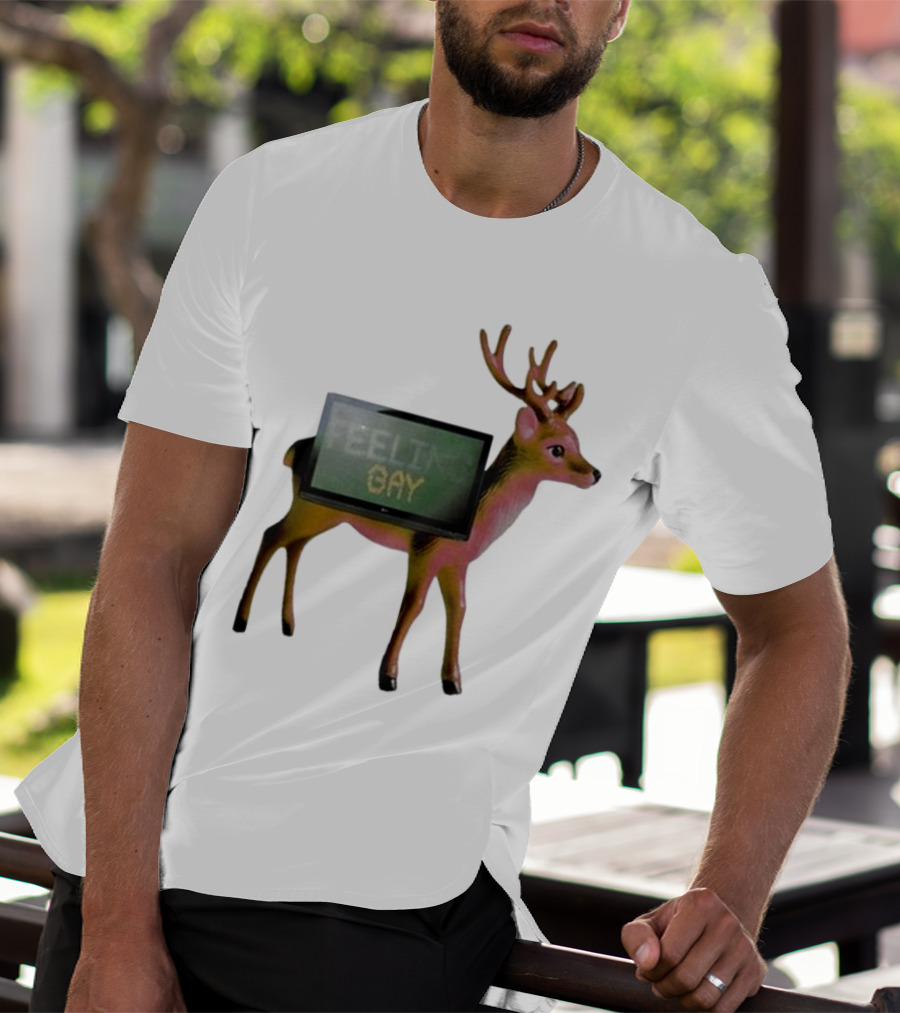 Jean Pierre Feeling Gay Deer With TV Screen T-Shirt